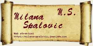 Milana Spalović vizit kartica